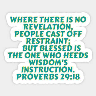 Bible Verse Proverbs 29:18 Sticker